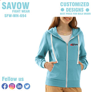 Sudaderas con capucha para mujer, personalizadas, extragrandes, de algodón 100%, lisas, estilo urbano, con cremallera, para gimnasio y moda. - Product Image 3