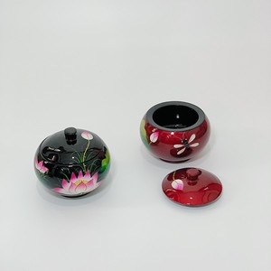 Wholesale Price Good Product Home <b>Decorative</b> Hot Selling250ml High Quality Polished Small Lacquer Jar with Lid Diameter 11cm - Product Image 3
