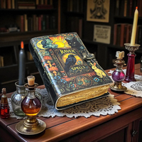 Imprimé corbeau sorts esthétique cuir Journal gothique sorcellerie Grimoire et fait à la main Vintage couverture rigide horreur sorcière sort livre