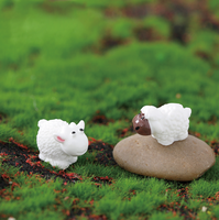 Figurine d'animal, mini mouton de dessin animé, artisanat en résine, figurine et miniature, décoration de table à domicile, jouets et cadeaux