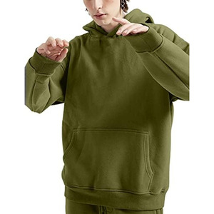 Sudaderas con capucha de hombre logotipo personalizado en blanco 400gsm algodón de alta calidad sudadera polar ropa de calle de gran tamaño Sudadera con capucha de peso pesado - Product Image 5