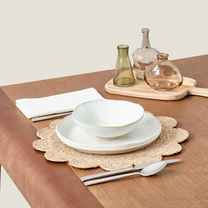 Manteles individuales de algas marinas naturales redondas artesanales con borde festoneado manteles tejidos ecológicos para decoración de mesa de comedor - Product Image 5