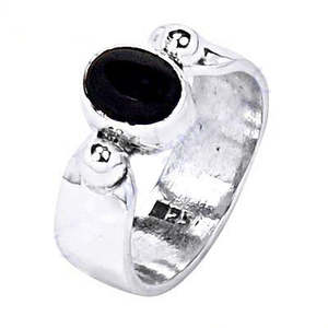 "Natural Stone Rhodium-Plated 925 Silver <b>Dainty</b> Cut Gemstone Promise <b>Ring</b> for Women" - Product Image 1