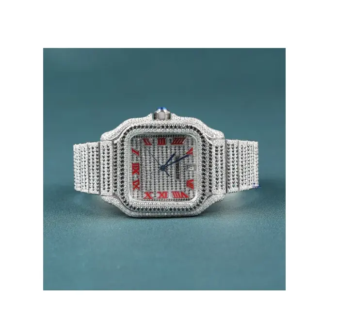 베스트 셀러 새로운 트렌디 컬렉션 아이스 아웃 모이사나이트 다이아몬드 시계 남성용 최고 가격에 제공