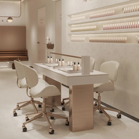 Arredamento per Salone di Bellezza, Attrezzature con Postazione per Parrucchiere, Scaffale Espositivo per Cosmetici, Set di Mobili per Salone di Bellezza Personalizzabile