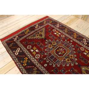 Tapis turc, grand tapis vintage 5,1x7,9 pieds, tapis en laine rouge style sud-ouest - Product Image 4