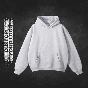 Fabricants de sweats à capuche surdimensionnés de haute qualité 100% coton, streetwear, unisexe, impression personnalisée en relief, sweats à capuche pour hommes - Product Image 3