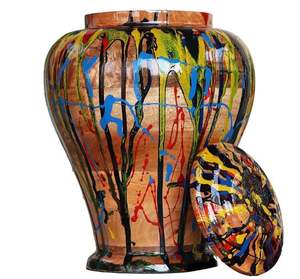 Urnes en bois colorées pour adultes hommes et femmes crémation urnes décoratives commémoratives pour cendres cercueils funéraires pour animaux de compagnie - Product Image 1