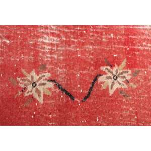 Alfombra Turca Grande de 5.3x9.5 pies, Alfombra de Lana Vintage con Diseño de Plantas y Árboles Rojos - Product Image 5