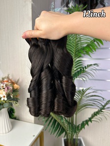 Fumi Spring Curl Hair Bundles Super Double Drawn Quality 100% Extensión rizada <span class=keywords><strong>de</strong></span> cabello humano Color negro <span class=keywords><strong>natural</strong></span> - Product Image 3
