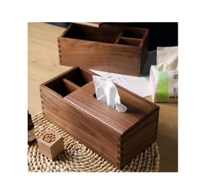 Boîte à mouchoirs en bois de Style classique dessus de table décorer article accessoires de cuisine à domicile support de boîte à mouchoirs en bois - Product Image 2