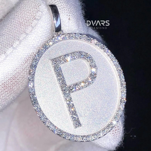 Colgante con Letra Inicial P, Moissanita VVS, Plata de Ley, Chapado en Oro de 18K, Estilo Hip Hop, Lujoso y Brillante para Hombre - Product Image 2