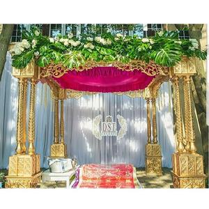 Al Aire Libre Punjabi Boda Mandap Configuración Sikh Punjabi Boda Triple Polo Mandap Sikh Ceremonia DE BODA Top Triple Polo Mandap EE. UU. - Product Image 1