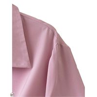 Robes décontractées roses, style personnalisé, broderie, boutons, motif uni, sur mesure, OEM, en tissu de coton, coupe asymétrique, écologiques