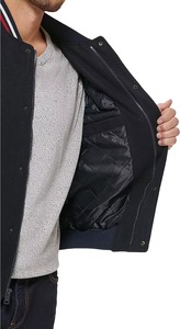 Venta al por mayor en blanco a granel liso Unisex Negro hombres mujeres College Versity chaqueta polar béisbol Letterman Varsity chaquetas - Product Image 5