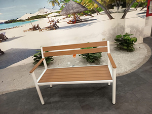 Lumetal Modern Metal Outdoor Garden <b>Set</b> with PS <b>Plastic</b> Bench for <b>Patio</b> Backyard Hotel and Resort Use - Product Image 1