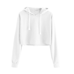 Alta calidad cómodo y transpirable personalizado Crop Top Sudadera con capucha mujeres antiarrugas gota hombro sudaderas con capucha para mujer - Product Image 3