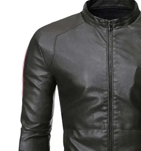 Meilleure vente Veste en cuir de mouton de style motard pour hommes, matériau léger en duvet, différentes couleurs pour l'extérieur - Product Image 4