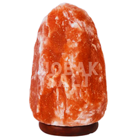 Lámpara de Sal del Himalaya Rojo Intenso, Ecológica, Tallada en Cristal Rojo Sangre, Estilo Amor, Feng Shui, Curación, Base de Madera Hecha a Mano, Premium