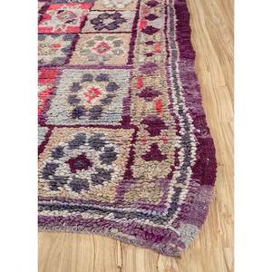 Alfombras de Lana Anudadas a Mano Nuray, Patrón Geométrico Rosa y Morado para Decoración de Sala de Estar o Auto, Tamaño 9x12 -Pae-4597 - Product Image 4