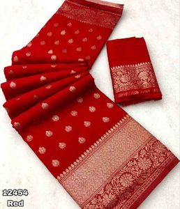 Khadi georgette เสื้อผู้หญิงผ้าส่าหรีย้อมสีด้วยมือพร้อมผ้าซารีทอสีเงิน2024ใหม่ล่าสุด - Product Image 5