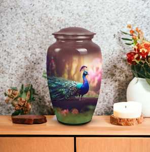 Paon Amour Urne Mémorial pour Cendres Humaines Scène de Jardin Urne de Réglage Naturel Oeuvre Unique Urnes Décoratives Mémoire des Amoureux des Oiseaux - Product Image 4