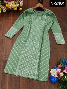 Women Wear Designer Casual Wear Kurtis with <b>Chikankari</b> Work Cotton Salwar Kameez Anarkali Dress Gown with Plus Size Kurtis - Product Image 2