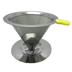 Portable Stainless Steel Wire Tea And Coffee Infuser Stand Reusable Pour Over Cone Filter Coffee Dripper