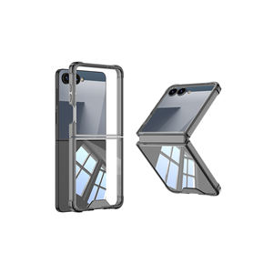 Étui de protection pliable en verre trempé noir de qualité supérieure pour Samsung Galaxy Z Flip 7 Plus, avec protection en silicone pour téléphone - Product Image 1