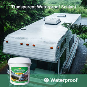 Scellant imperméable transparent à séchage rapide 3 kg/1,1 lb, adhésif puissant, membrane liquide transparente pour les réparations de toitures - Product Image 2