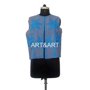 Indian Cotton Suzani Boho Style Women's Summer Winter Casual <b>Jacket</b> with Hand Embroidered Waistcoat Vest <b>Bridesmaid</b> Suzani - Product Image 1