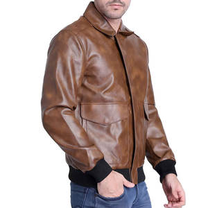 Chaqueta de Cuero para Motociclista, Talla Grande, Temporada de Invierno, Diseño Personalizado, Chaqueta de Cuero Lisa al por Mayor para Hombre - Product Image 3