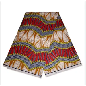 批发彩色红色黄色安卡拉爪哇Kitenge风格非洲蜡印乔治棉织物