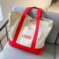 Taschen für Frauen Robuste Baumwoll-Canvas Isolierte Tragetasche, Violett mit Außentasche, Gestreifte Öko-Einkaufstasche