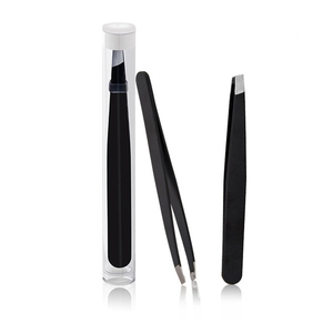 Pinzas para Cejas de Acero Inoxidable Negro con Punta Inclinada, Ligeras y Ecológicas, de Alta Calidad, al Mejor Precio - Product Image 1