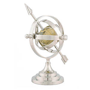 Armario Náutico Decorativo de Metal con Soporte, Globo Esférico Personalizado, Astrolabio Marítimo Plateado Económico - Product Image 4