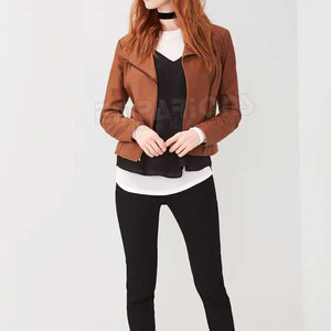 Genuine <b>Leather</b> <b>Jacket</b> Women 2023 New Fashion <b>Long</b> Sleeve Autumn <b>Leather</b> <b>Jackets</b> for Ladies - Product Image 4
