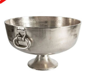 Refroidisseur de vin longue taille en métal fini argent de haute qualité avec deux poignées pour décor d'hôtel et de restaurant - Product Image 4