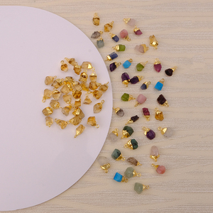 Độc Bail Electroplated tối giản tự nhiên đồng November Birthstone thô Citrine đá quý Mặt dây chuyền thành phần cho các bên - Product Image 3