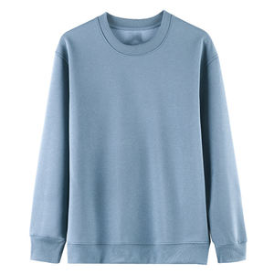 เสื้อสเวตเตอร์คอตตอนแท้ทรงหลวมคอกลมทรงหลวมดีไซน์โลโก้งานปักตามสั่ง OEM - Product Image 4