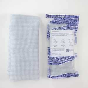 Toalla Corporal Japonesa Exfoliante de Superficie Suave - Azul Claro y Blanco - Product Image 4