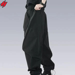 กางเกงขาบานสำหรับผู้ชายกางเกงวอร์มสีดำสไตล์ฮิปฮอปสไตล์ฮิปฮอปทันสมัย6ซิปตามสั่ง - Product Image 4