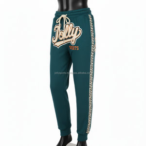 Pantalones Deportivos de Mujer en Felpa de Algodón y Poliéster Premium, 320 GSM, Verde Oscuro, Panel Lateral con Logotipo Bordado Personalizado - Product Image 4