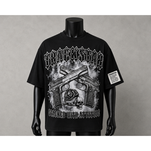 เสื้อยืดกราฟิกสไตล์โกธิคประดับคริสตัลแบบย้อมสีพิเศษ ทรงปกติ ผ้าหนา 100% คอตตอน Trackstar OEM แบรนด์ส่วนตัว TSI-G05-P0845 - Product Image 3