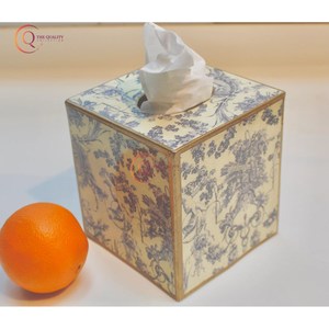 Fabuleuse boîte à mouchoirs décorative de table de conception Boîte à mouchoirs en pierre d'impression florale de qualité supérieure avec forme carrée à prix compétitif - Product Image 1