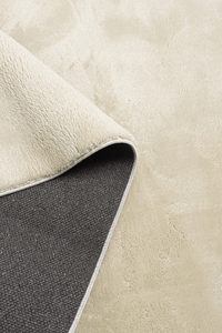Tapis moderne en peluche épais beige crème, lavable, 25 mm, polyester et coton, dos antidérapant, tapis pour sol, taille personnalisée, étiquette en vrac - Product Image 5
