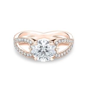 Anillo de compromiso Infinity con diamantes cultivados en laboratorio de corte brillante redondo de 0.80 ct F-VS2, oro macizo de 14K, para amantes de la joyería. - Product Image 2
