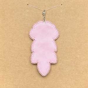 Beaded Floral Heart <b>Bag</b> <b>Charm</b> Keychain - Product Image 2