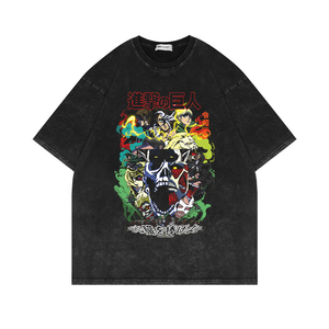 Nouveau T-shirt imprimé unisexe en jersey à manches courtes 100 % coton 280g, respirant et infroissable, style anime - Product Image 1