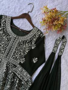 <b>Women</b> Embroidered Georgette Kurta Salwar Set Quick Dry Designer Party Wear Ethnic <b>Suit</b> Premium Festive Collection - Product Image 3